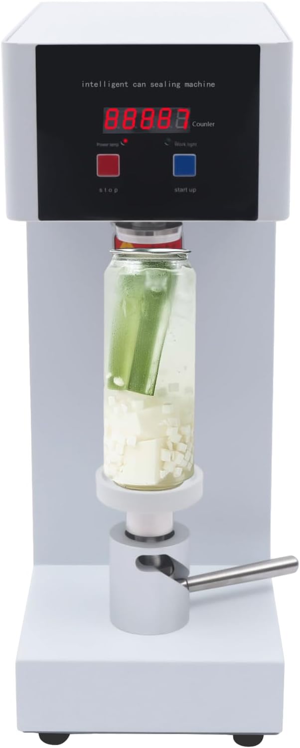Automatic Can Sealing Machine, 2.2Inch Sealing Machine, 14.5-20Cm Height Impulse Sealer, Suitable for Use at Home, Bar, Cafe, Restaurant, Beverage Store, Fast Food Restaurant