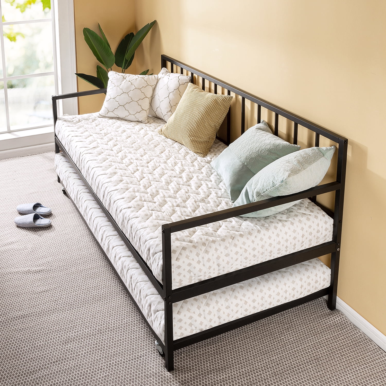 Zinus Eden Twin Daybed & Trundle Set, Black