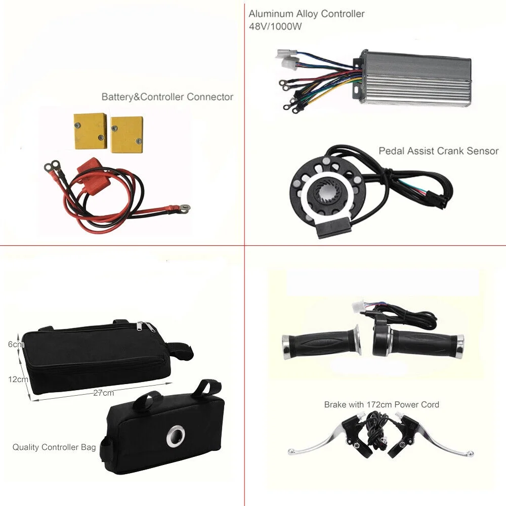 26" Electric Bicycle Conversion Kit for Rear Wheel E Bike Motor Hub with LCD