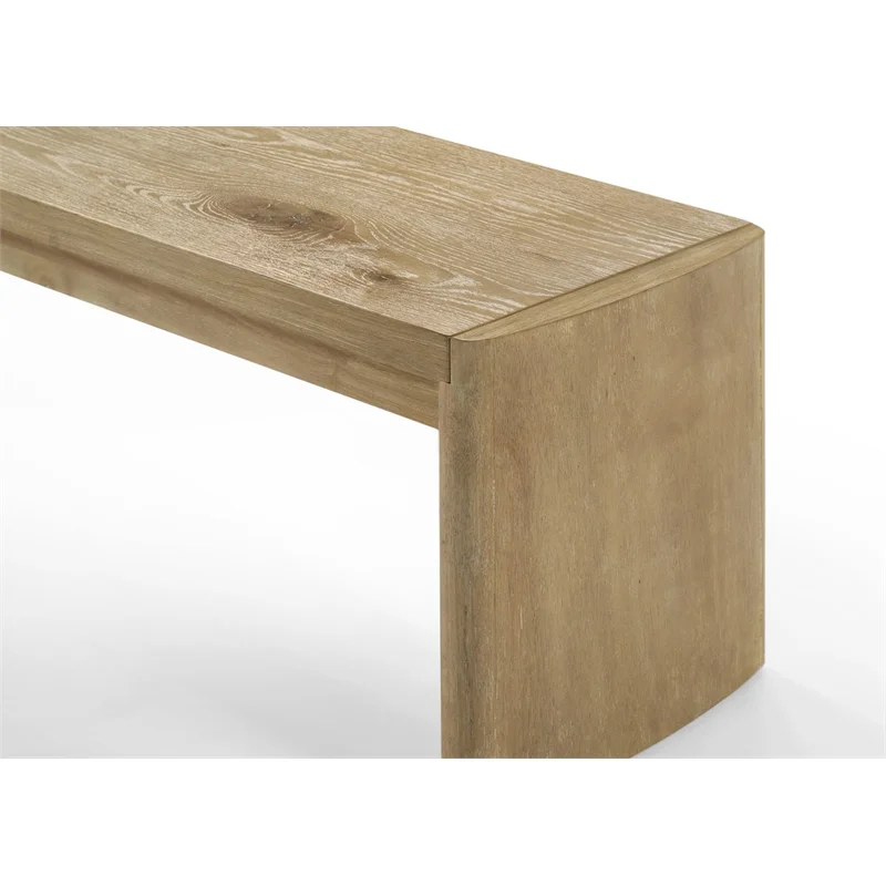 Magnus 6 Piece Oak Finish 84" Extendable Rectangular Dining Table Set Bench