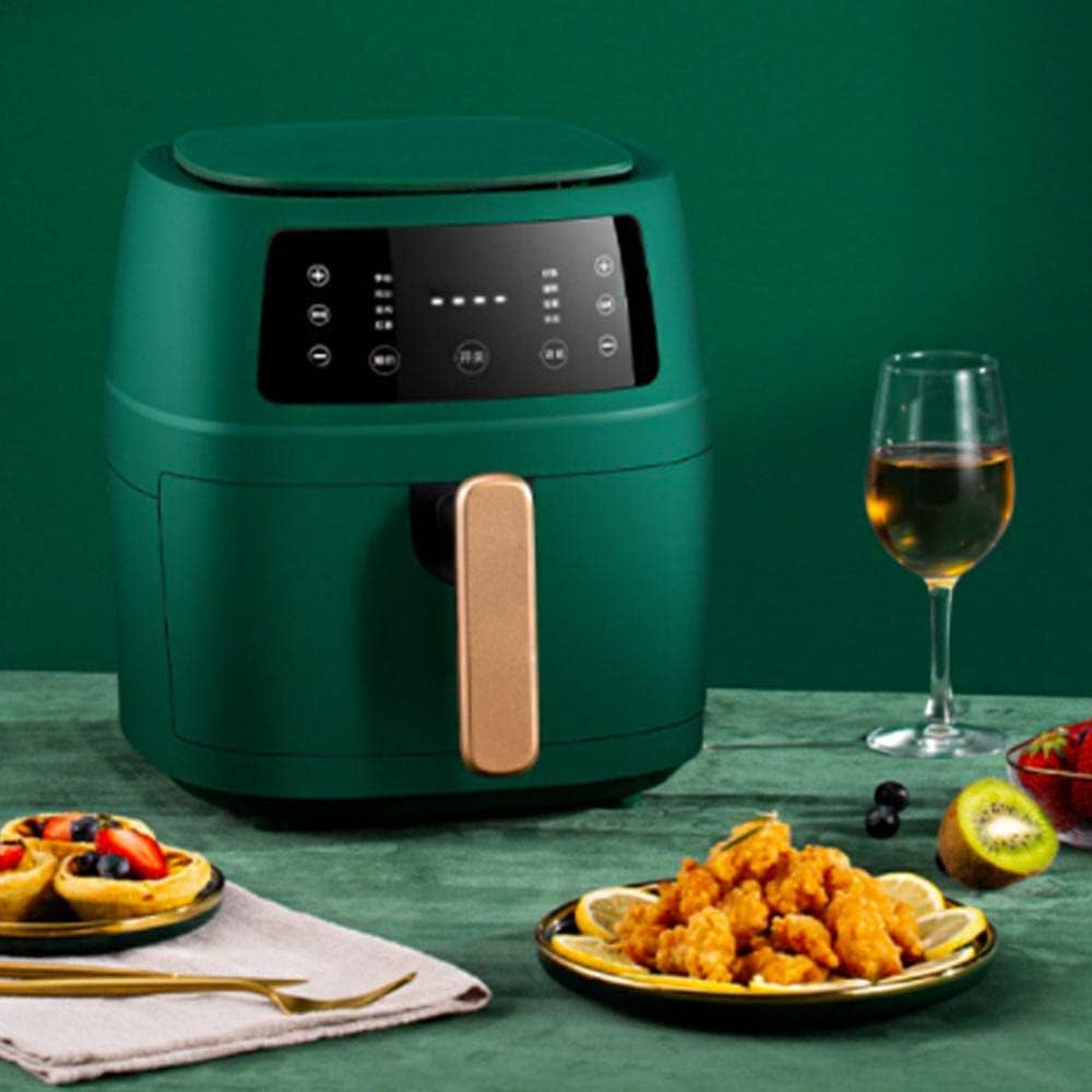 5. 4 Quart Air Fryer, Large Family Size Electric Hot Air Fryer Oven Oilless Cooker with 8 Presets, LCD Digital Touch Screen and Nonstick Detachable Basket, 2400W(Green)