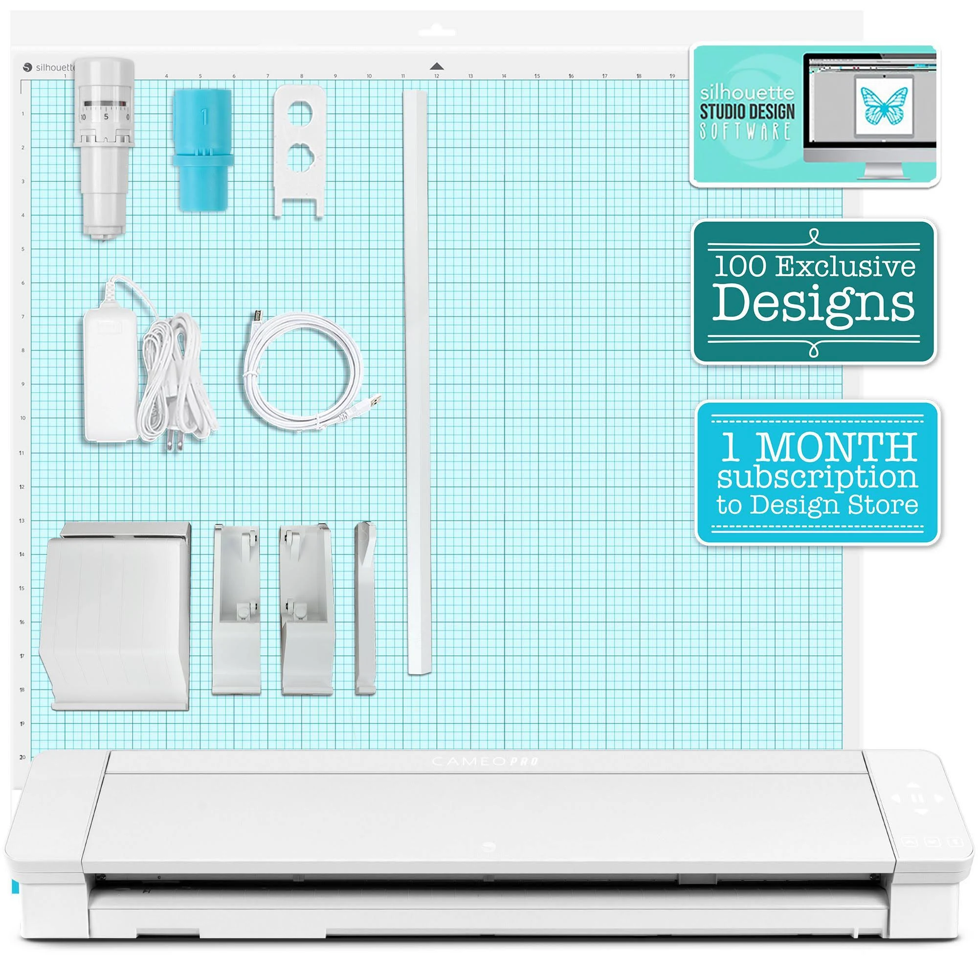 Silhouette Cameo 4 Pro - 24x22 w/ Oracal 651 24x22 Wide Vinyl Rolls, Tools, Guides