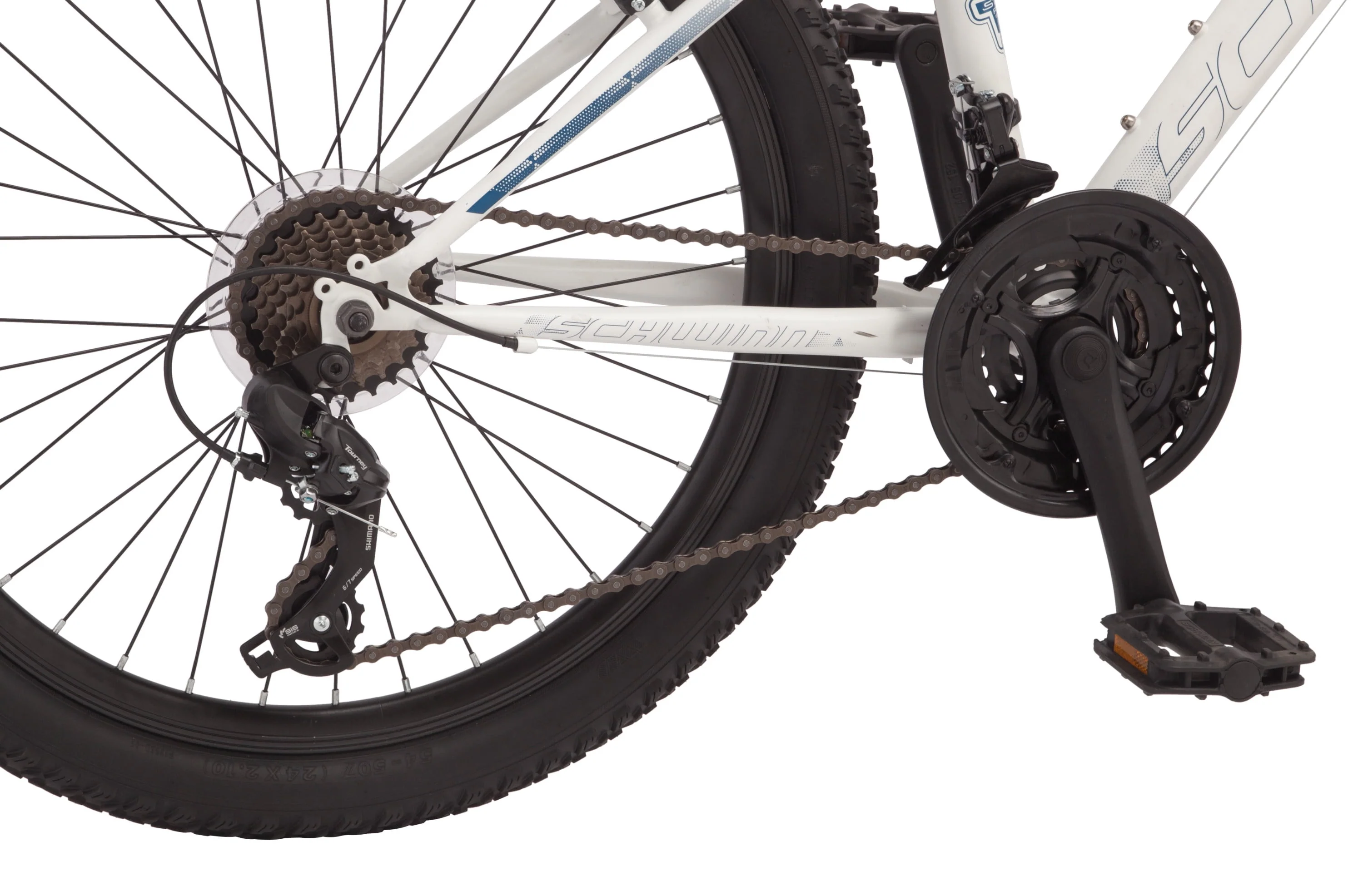 Schwinn Sidewinder Mountain Bike, 24-inch Wheels, 21 Speeds, Black / Teal