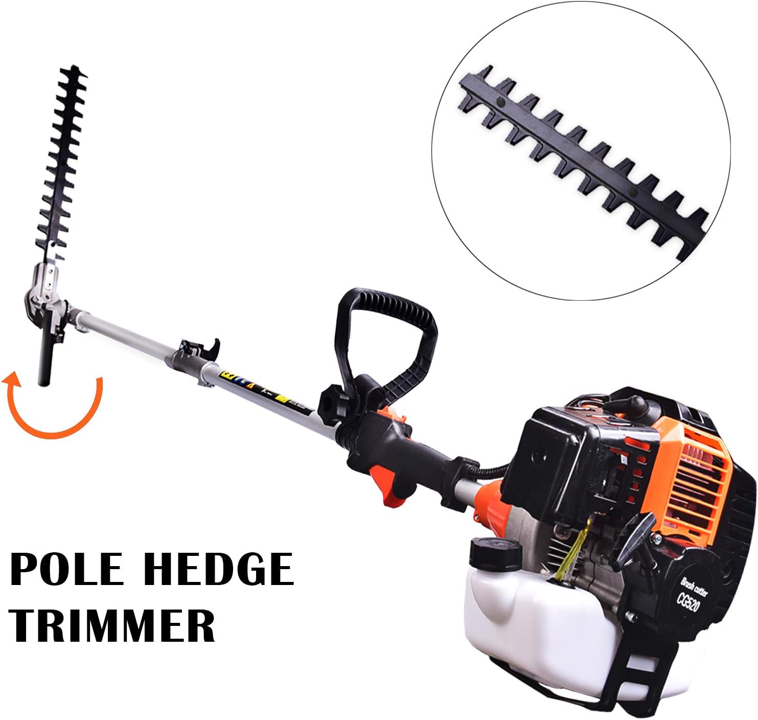 52cc 6 in 1 Gas Petrol Hedge Trimmer Brush Cutter Chainsaw Grass Pruner Multifunctional for Yard Garden Lawn Care