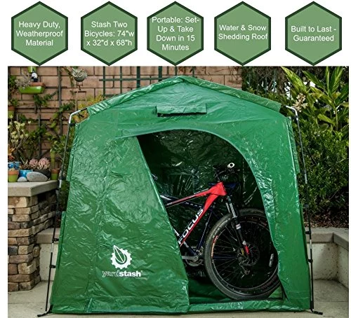 The YardStash IV: Heavy Duty, Space Saving Outdoor Storage Shed Tent - 74" Wide x 32" Deep x 68" High