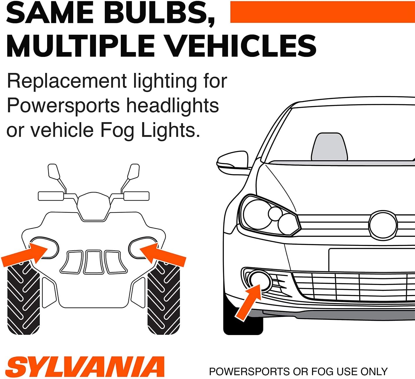 Sylvania H11 LED Powersport Headlight Bulbs for Off-Road Use or Fog Lights - 2 Pack Pack of 2