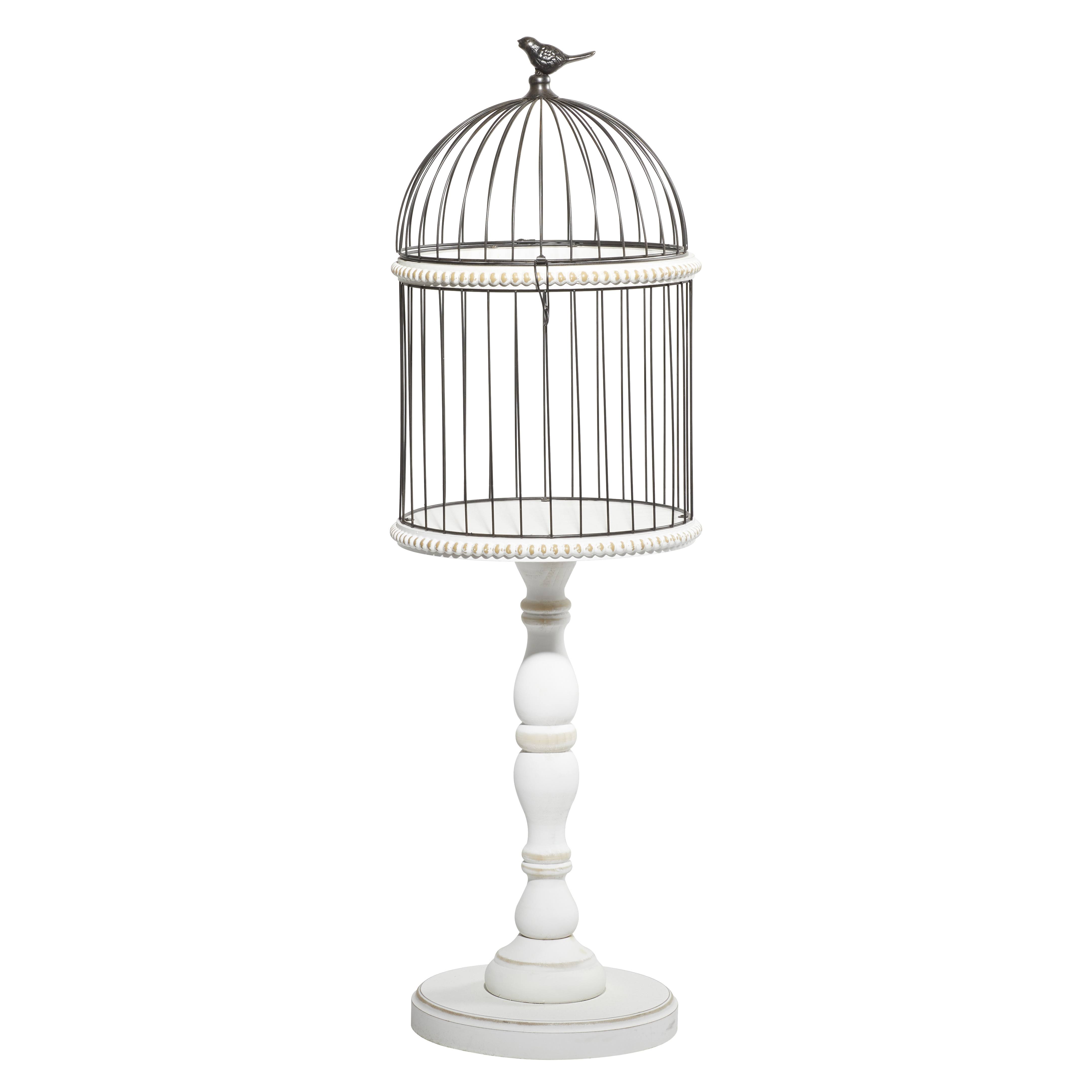 Litton Lane White Farmhouse Wood Birdcage