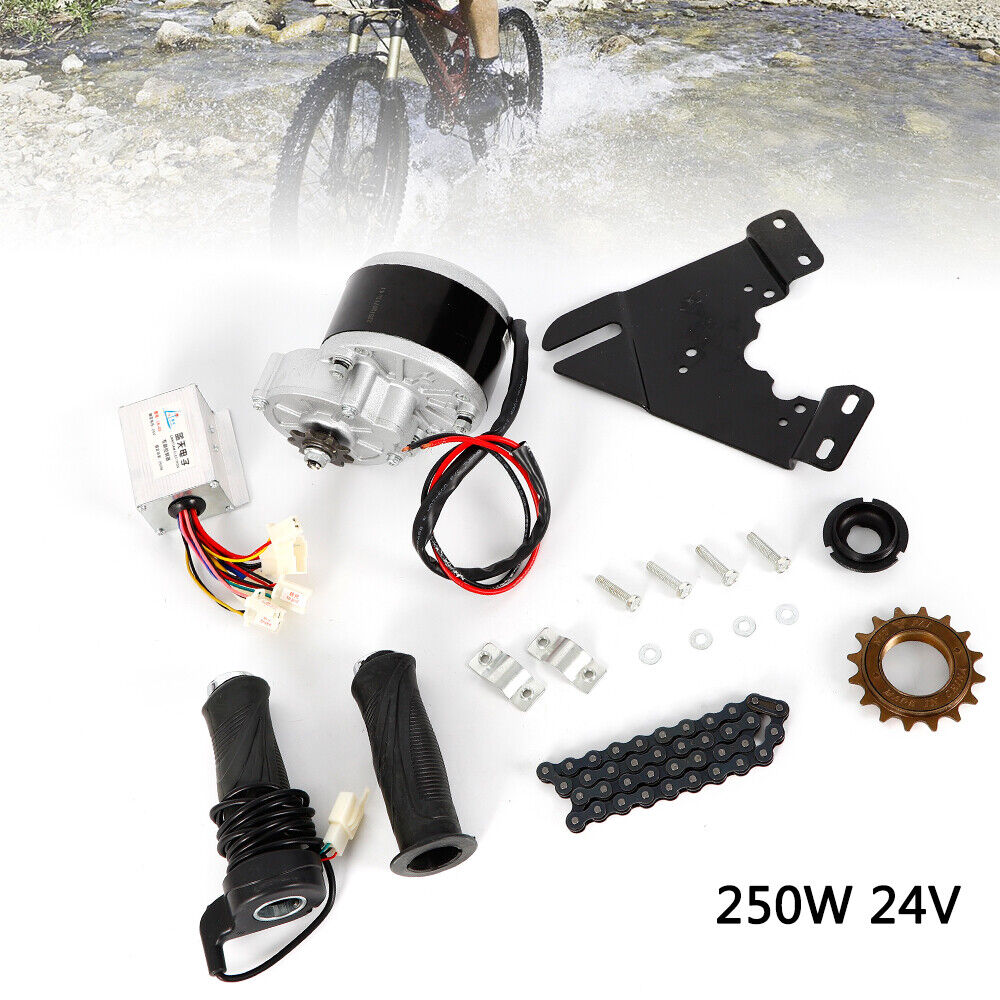 ZhdnBhnos 24V 250W Electric Bicycle Conversion Kit E-Bike 16-28inch Wheel Motor Kit with Chain Motor Controller Freewheel