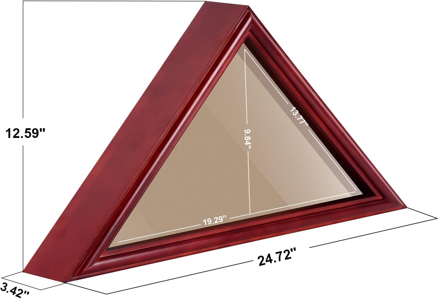 Flag Case for American Veteran Burial Flag 5x9.5 Ft, Flag Box Display Case Shadow Box for Military Funeral Memorial Flag, Solid Wood Mahogany Finish, Glass Front