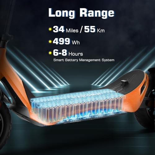 Caroma Electric Scooter, Peak 850W Powerful Motor, 30 Miles Long Range and 36 MPH Top Speed, Turn Signal & Cruise Control, Folding Electric Scooter Adults with Wide Pneumatic Wheel