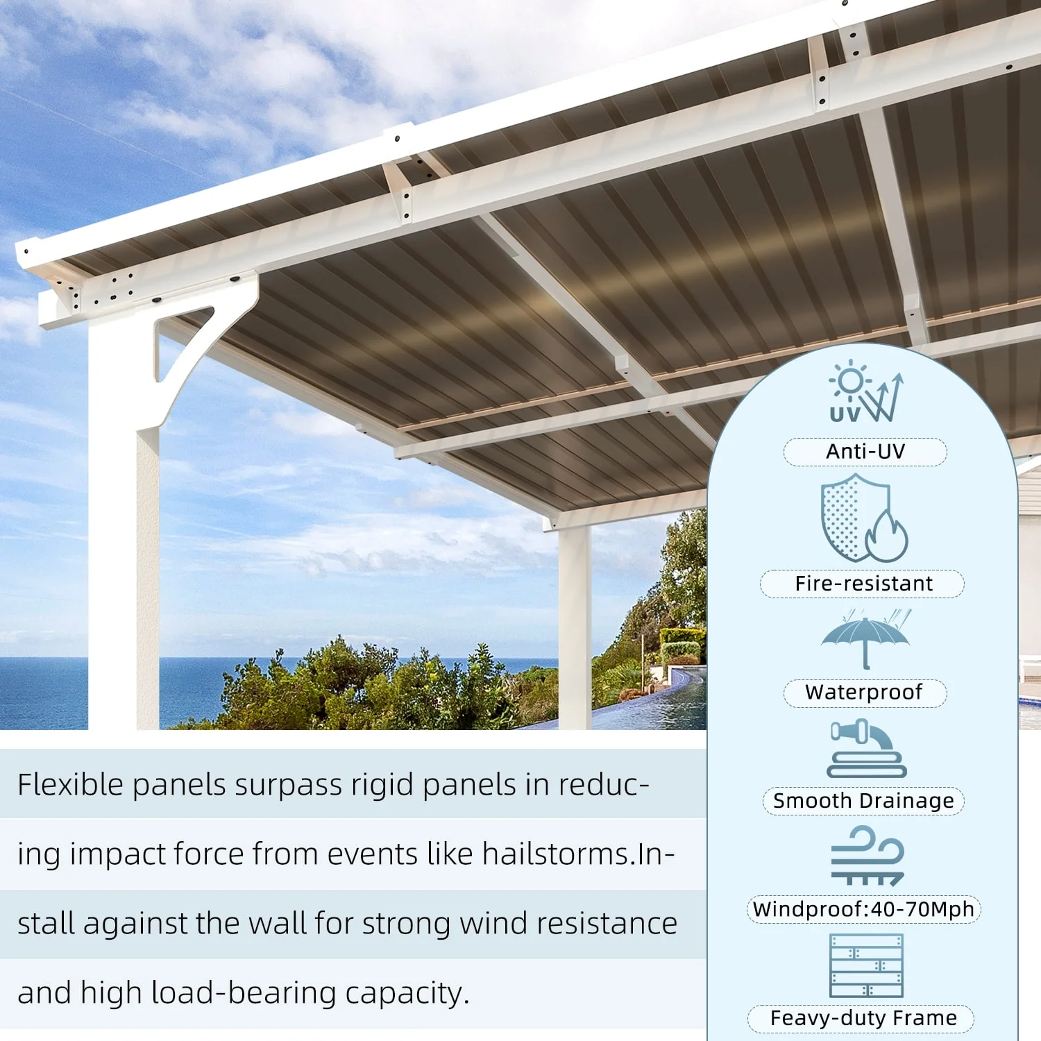 AECOJOY 10' x 14' Hardtop Gazebo Outdoor Aluminum Pergola for Garden, Patio, Backyard-Gray