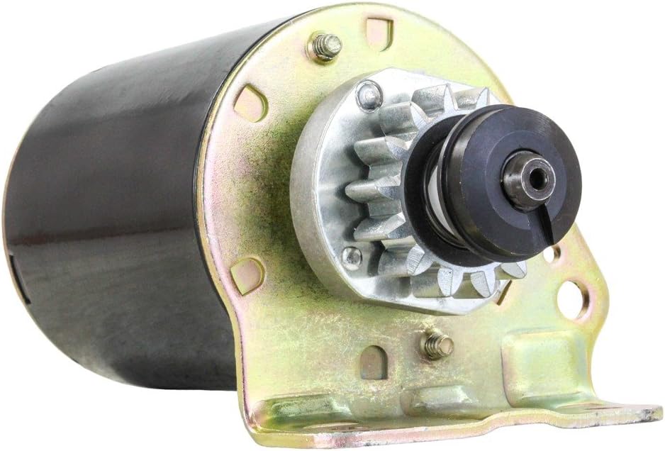 Rareelectrical New Cylinder Starter Motor Compatible With Briggs & Stratton 693551-14 Tooth, Craftsman Lawnmower Steel Flywheel, John Deere LG693551 - Briggs and Stratton Motors for Riding Mowers Pack of 2