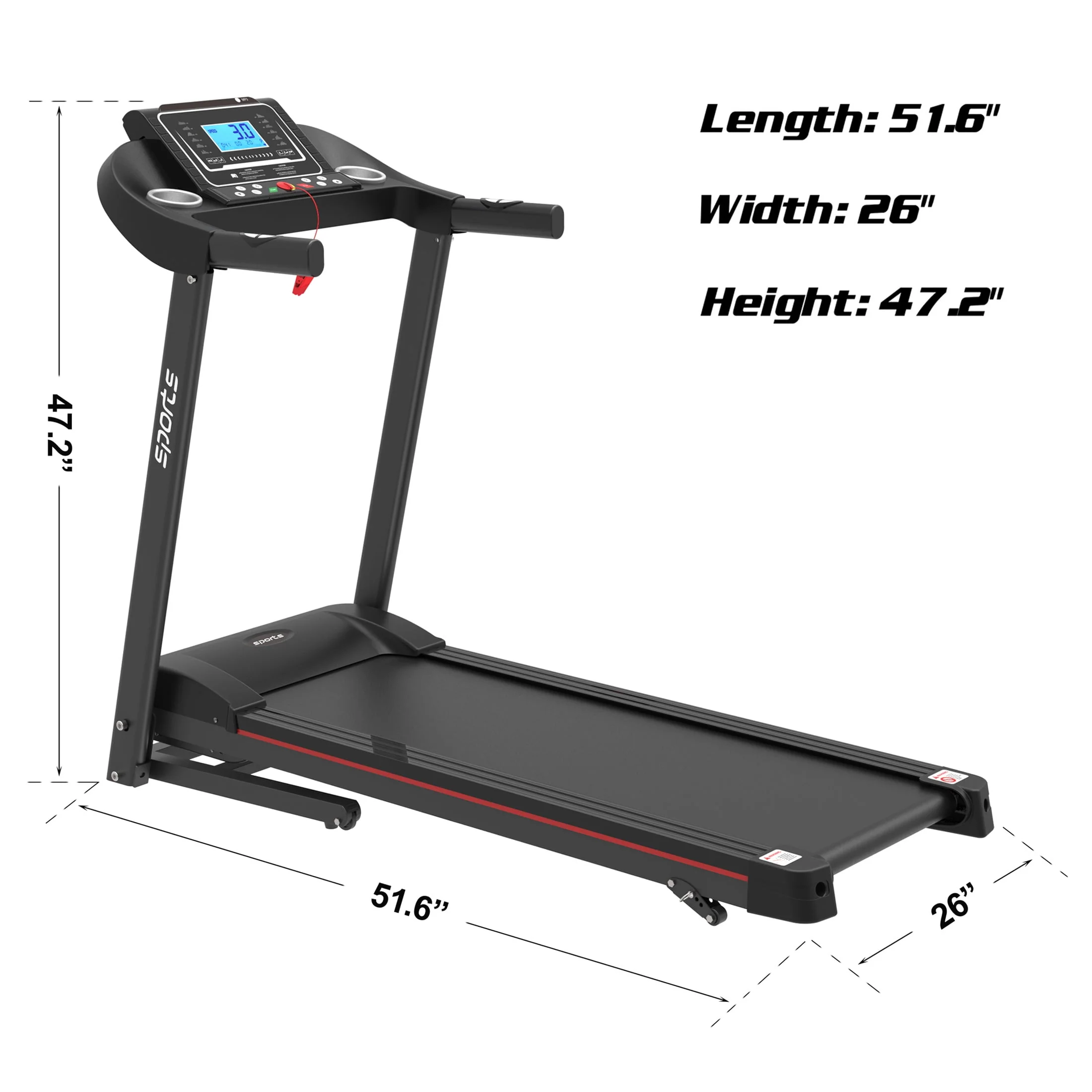 TALEMOHO  Foldable Treadmill with Incline and 250 LBS Capacity, 2.0Hp Electric Treadmill for Home Workout,Bluetooth Music