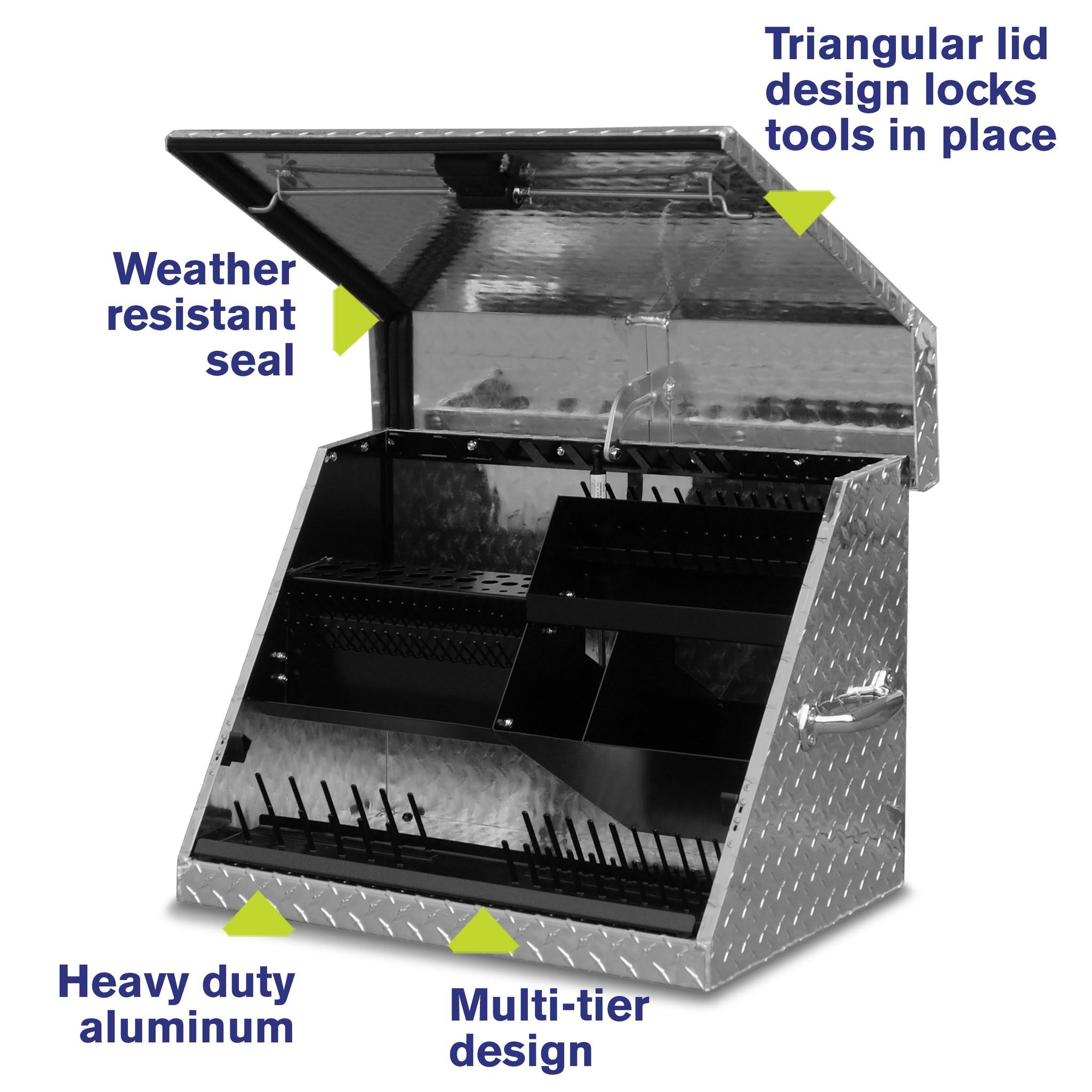 Montezuma SE250AL 26 x 18 in. Aluminum Triangle Toolbox Brite