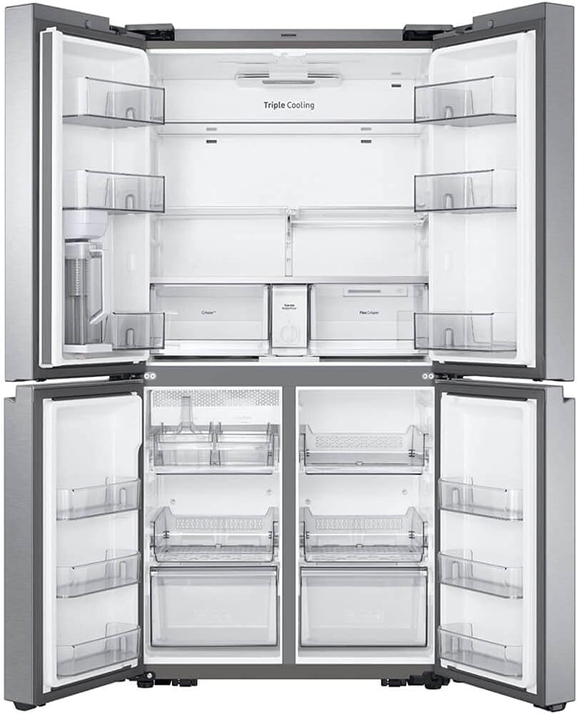SAMSUNG 23 Cu Ft Smart Counter Depth 4-Door Flex Refrigerator w/ AutoFill Water Pitcher, Dual Ice Maker, Energy Star Certified, RF23A9071SR/AA, Fingerprint Resistant Stainless Steel