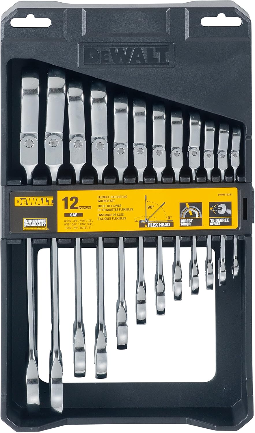 DEWALT Ratcheting Wrench Set, SAE, Flexible, 12-Piece (DWMT19231)