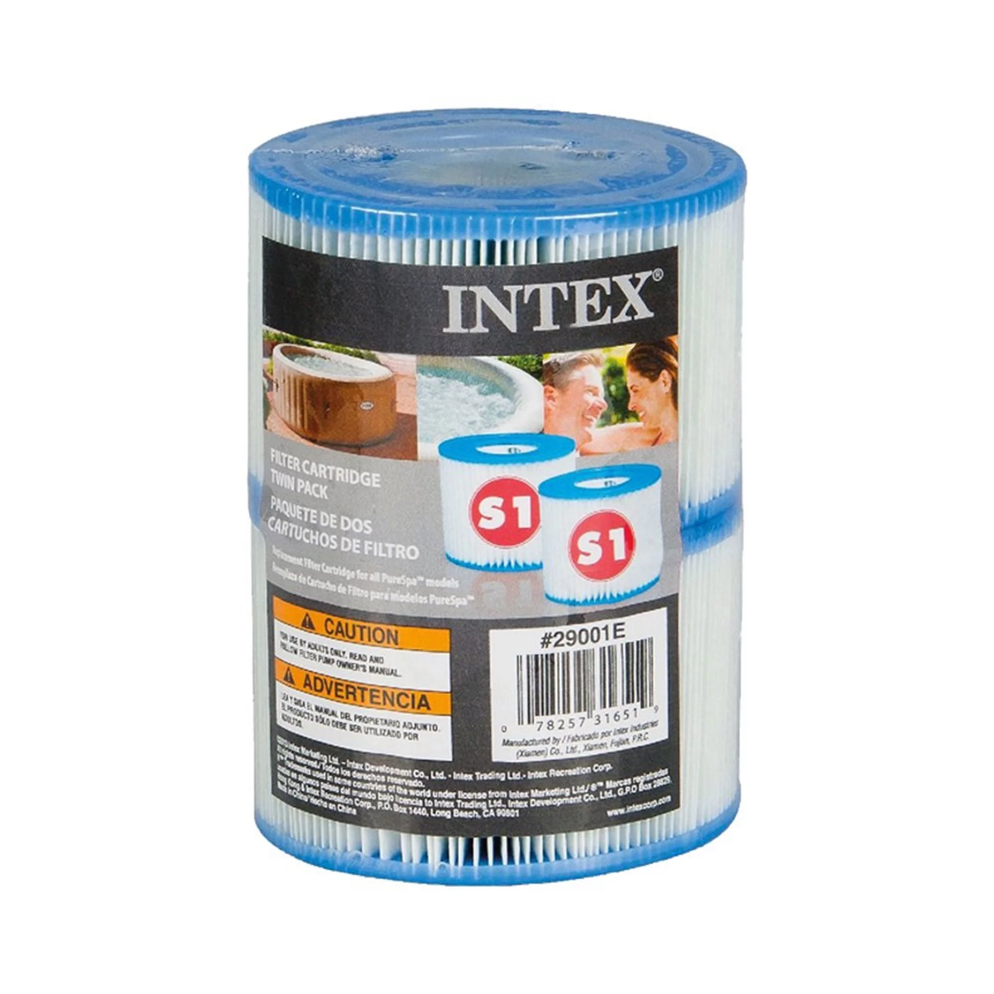 Intex PureSpa Plus Greywood Inflatable Hot Tub Jet Spa w/ Filter Cartridges