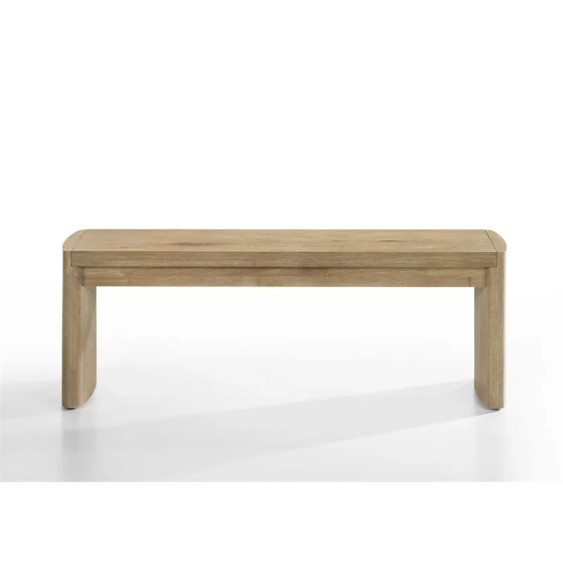 Magnus 6 Piece Oak Finish 84" Extendable Rectangular Dining Table Set Bench