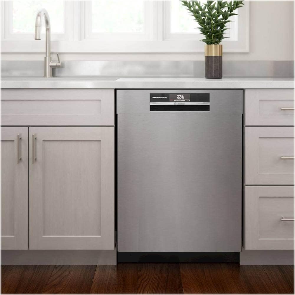 Bosch SHEM78ZH5N 24" 800 Series Smart Built-in Recessed Handle Dishwasher with 16 Place Settings, Flexible 3rd Rack, Home Connect and 42 dBA in Stainless Steel