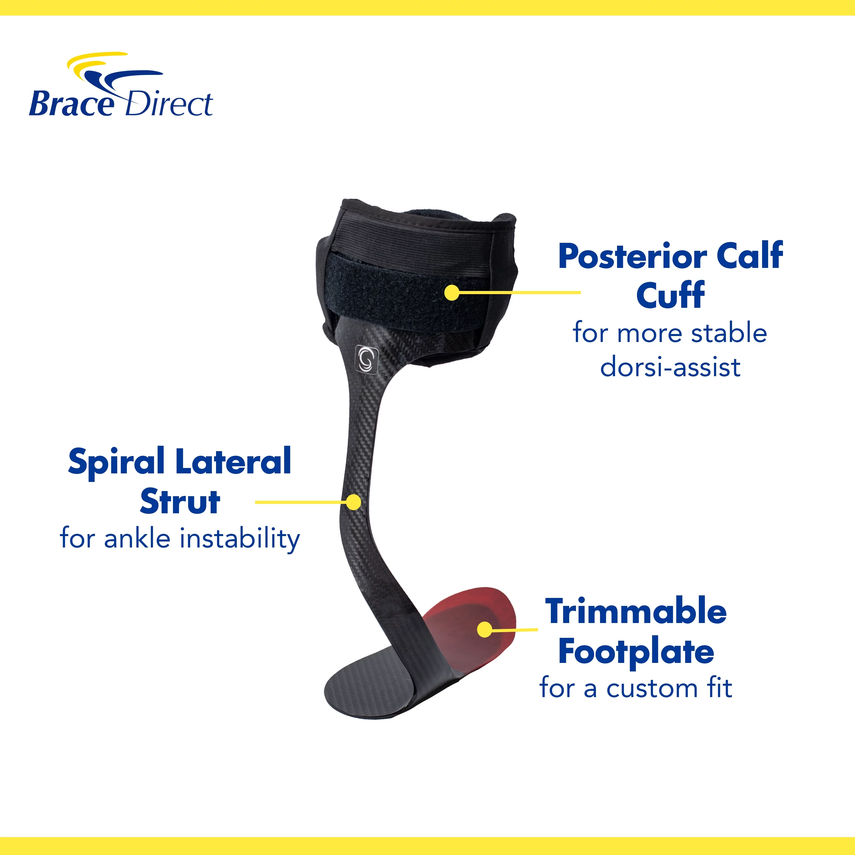 Elite Spiral AFO Rehabilitator Lightweight Carbon Fiber for Active Individuals Guardian PDAC L1951 by Brace Direct - Curated Treasures Market
