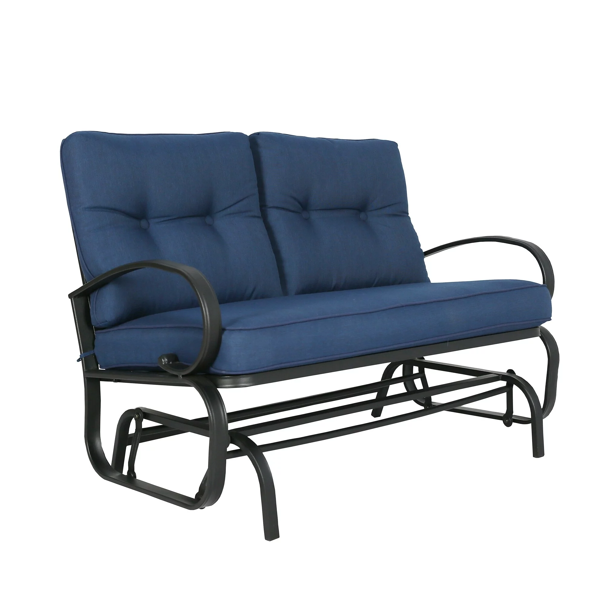 Outdoor Loveseat Patio Swing Glider Bench Chair with Cushion Navy