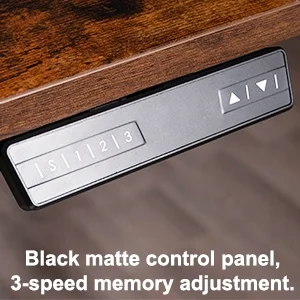 48"x24" Home Office Electric Height Adjustable Standing Desk Sit Stand Computer Workstation w/Drawers, Hook, Memory Preset, T-Shaped Metal Bracket, Splice Board, Black, Rustic Brown