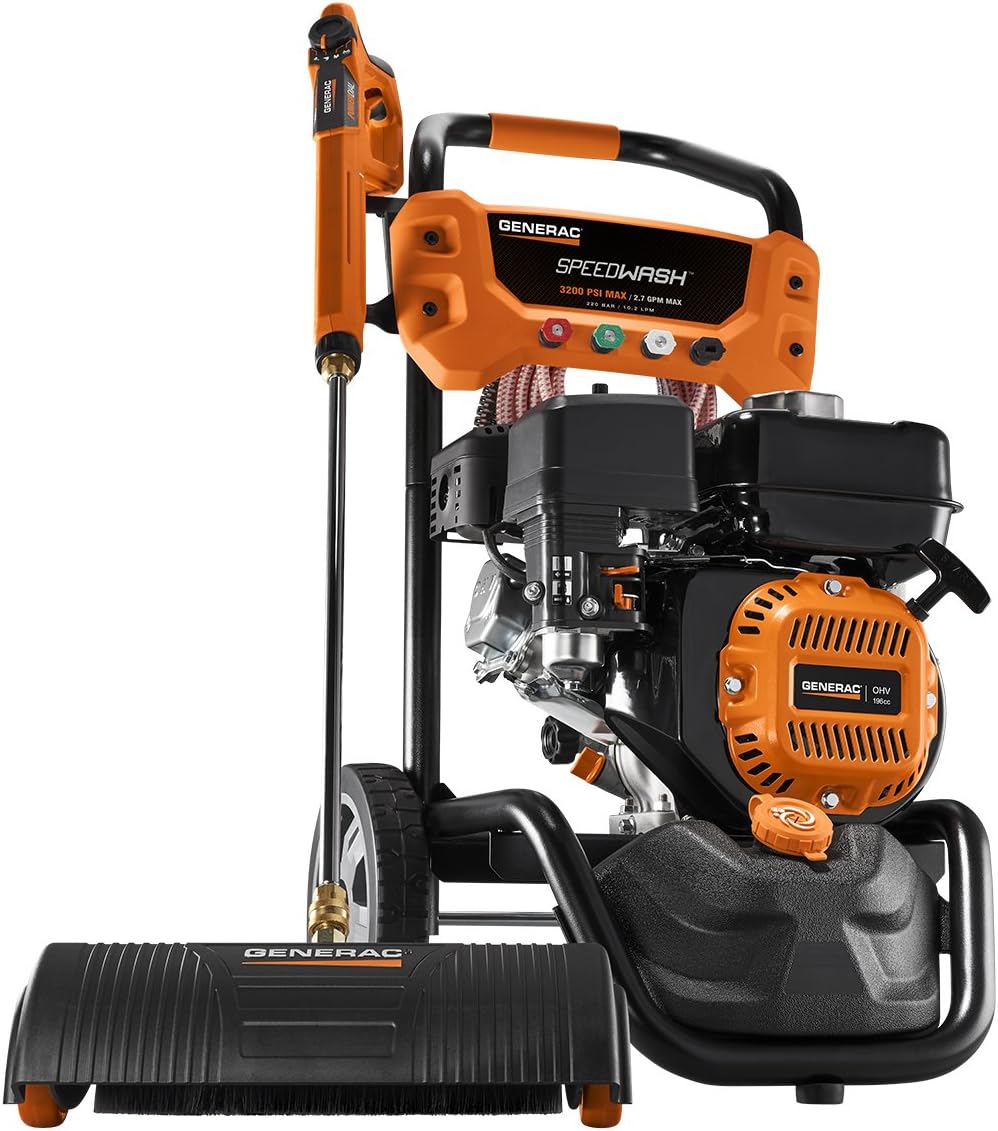Generac OneWash 3,100 PSI 70191 Pressure Washer, Black, Orange