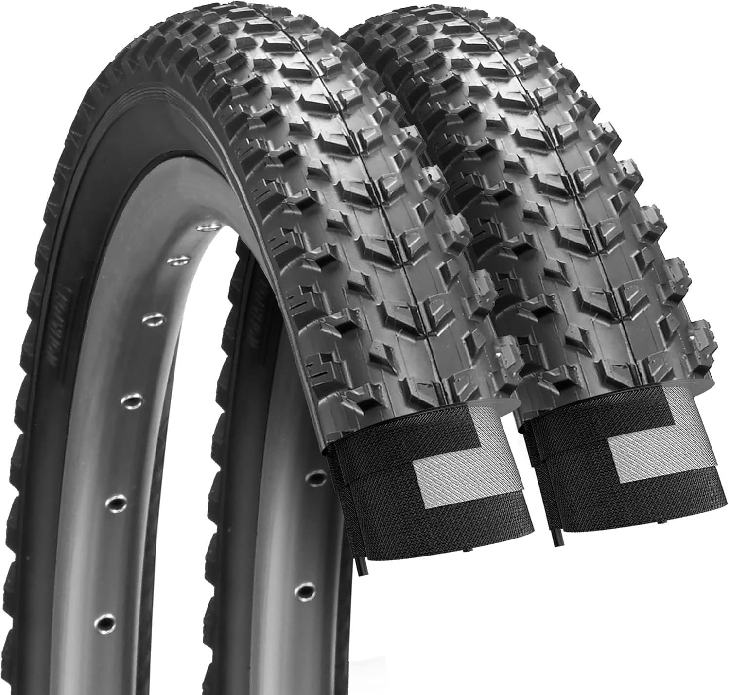 Fincci Pair 27.5 x 2.10 Inch 54-584 Foldable Tires for Road Mountain MTB Mud Dirt Offroad Bike Bicycle - Pack of 2 Pack of 2