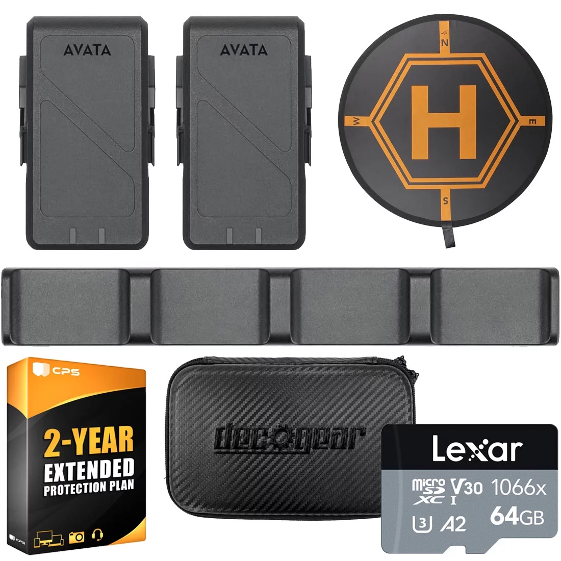DJI Avata Fly More Kit (CP.FP.00000071.01) with 64GB Drone Landing Pad Bundle - Curated Treasures Market