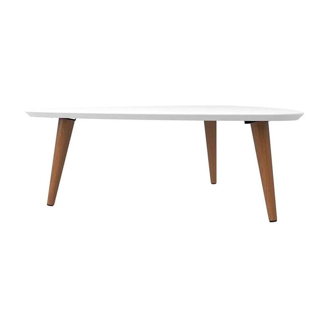 Utopia Triangle Coffee Table - ['white gloss', 'maple cream', 'yellow'] - Mid-century design meets modern functionality