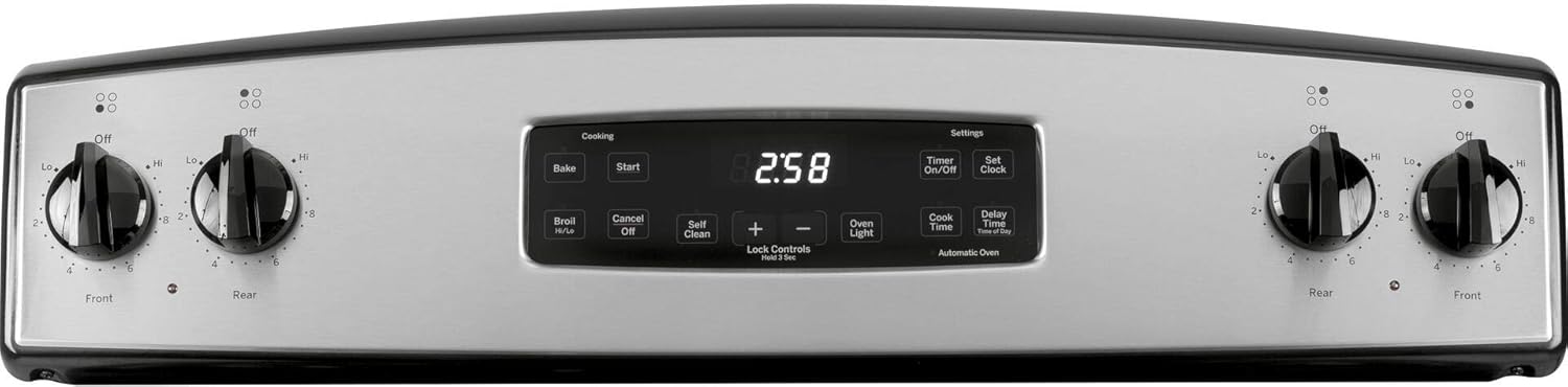 GE JB258RMSS 30 Freestanding Electric Range with 4 Coil Elements 5.3 cu. ft. Oven Capacity Self-Cleaning Oven Storage Drawer in Stainless Steel