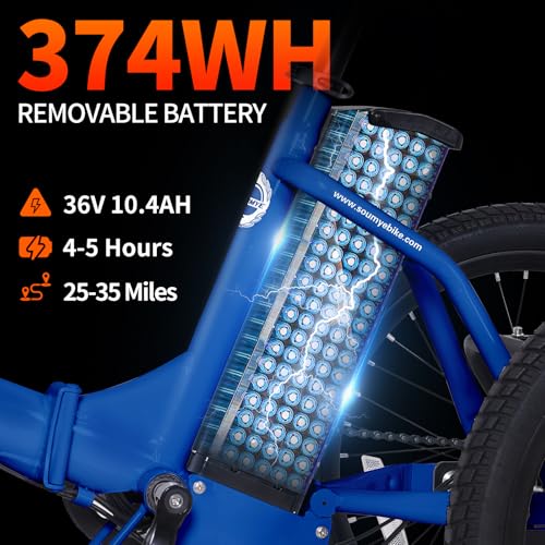 Electric Tricycle 20" 3 Wheels Electric Trike for Adults Women Men | Folding, Electric Bicycle Bikes, 350W, Step-Thru, Etrike, 374WH, Removable Battery, Large Basket