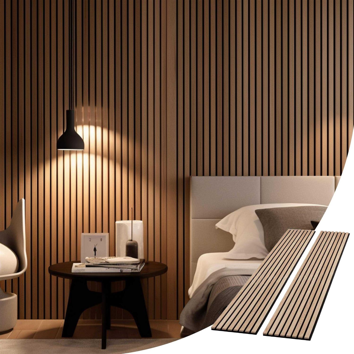 The Wood Veneer Hub Acoustic Wood Wall Slat Panels Oak - Shop Hardware Tools Online Store