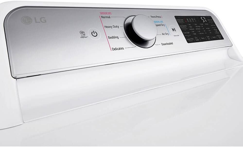 LG DLE7400W 7.3 Cu. Ft. Rear Control White Dryer with EasyLoad Door