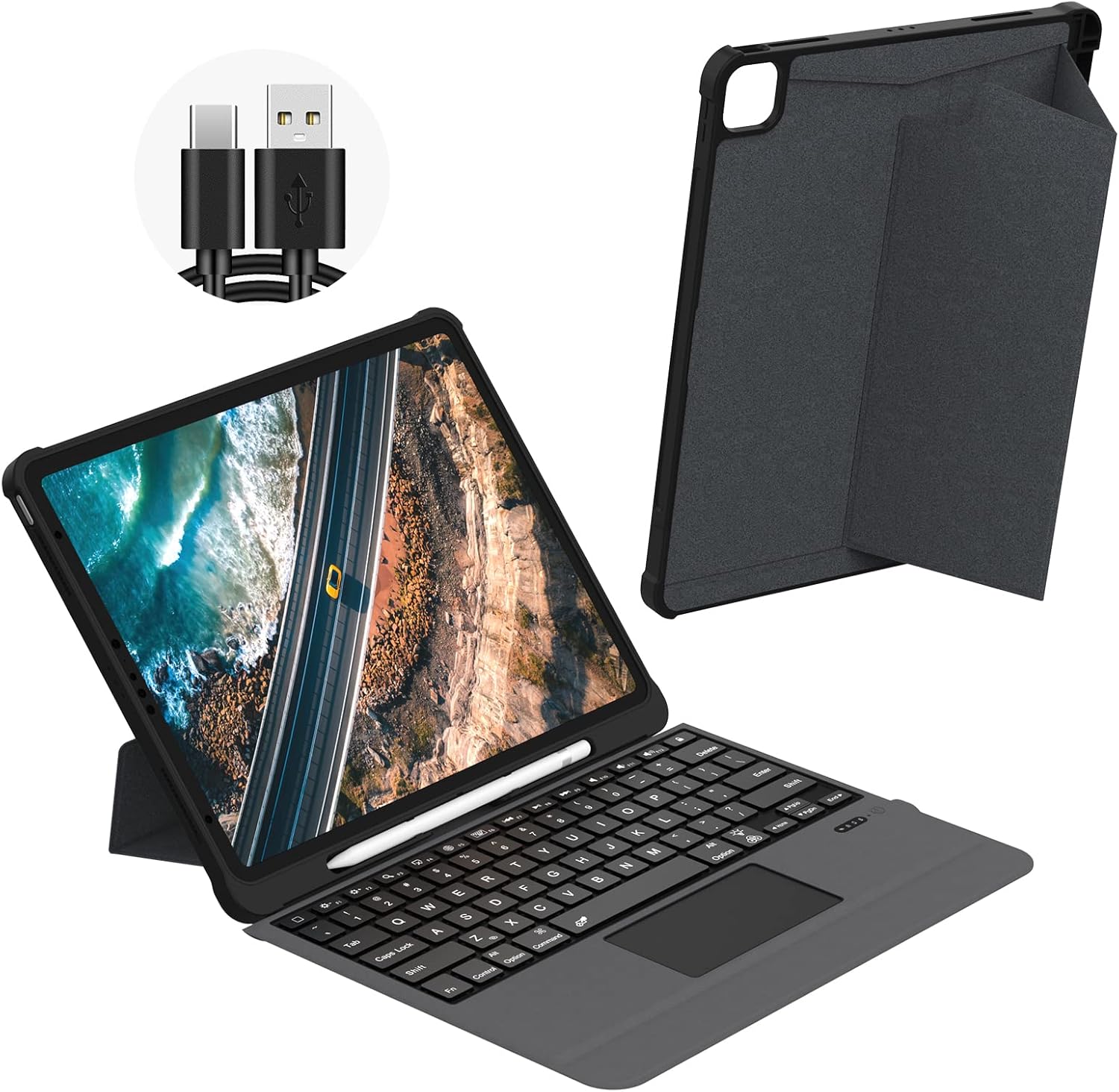 DOKYW Touch Keyboard Case with Backlit for iPad Air 4th Gen Magnetic Detachable Wireless Bluetooth Keyboard Cover Protective Folio Case for iPad Air 4 10.9 inch iPad Pro 2018/2020/2021 11 inch