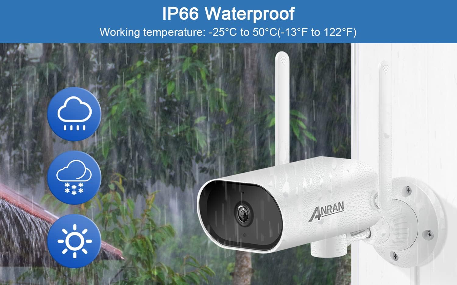 Wireless Security Camera System,ANRAN 8 Channel 2K NVR 4Pcs 3MP Home WiFi Security Camera Outdoor with 13" LCD Monitor,1TB Hard Driver,Pan 180&deg;,Night Vision,Waterproof, Motion Alert,Remote Access&hellip;