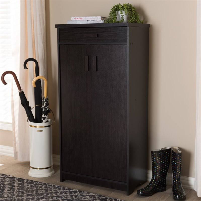 Baxton Studio Bienna Shoe Cabinet in Wenge Brown - 146-21003-8267-CMYX