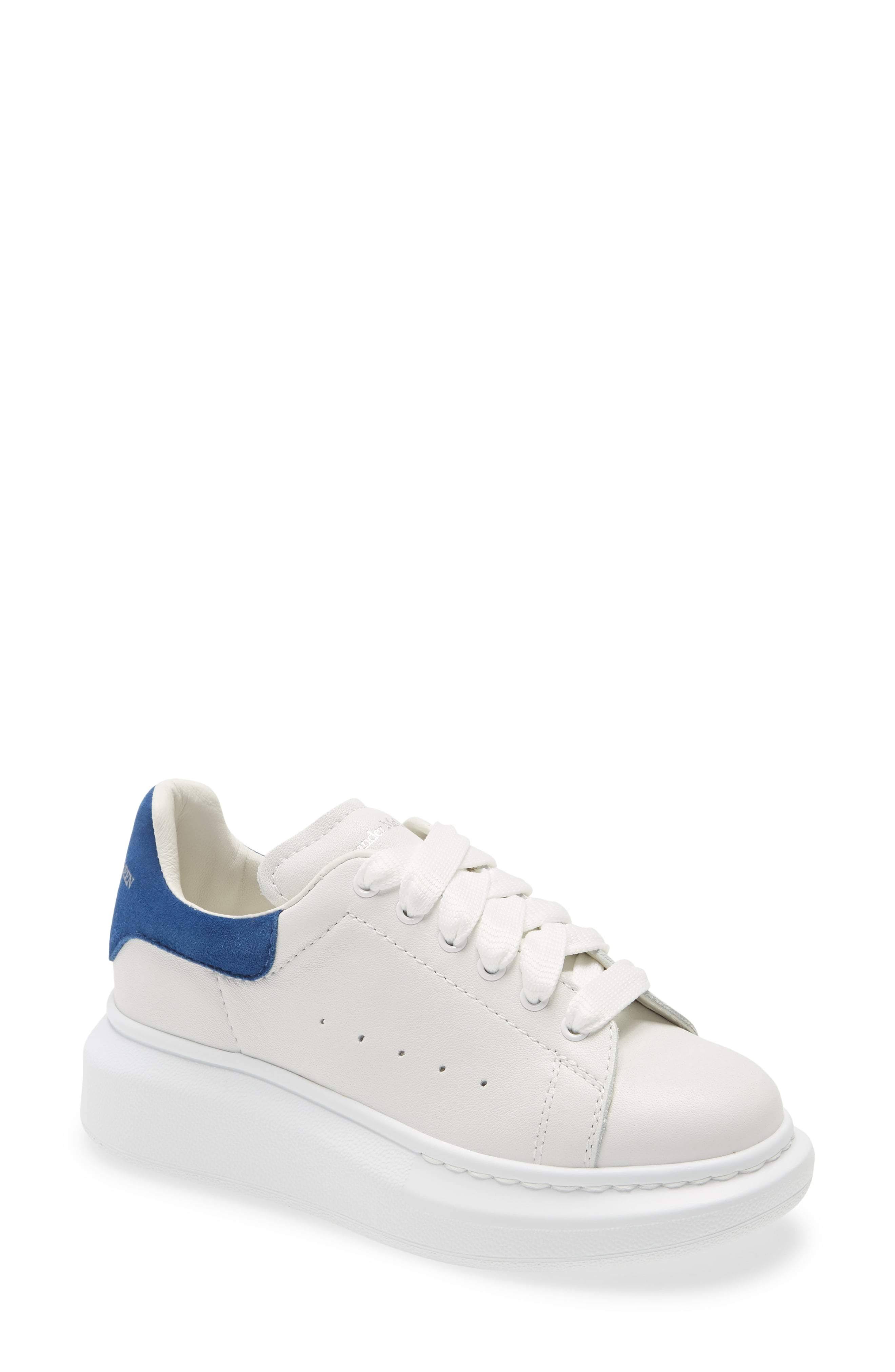 Alexander McQueen Kid&s Oversized Lace-Up Leather Trainers - White Black - Size 13 (Child)