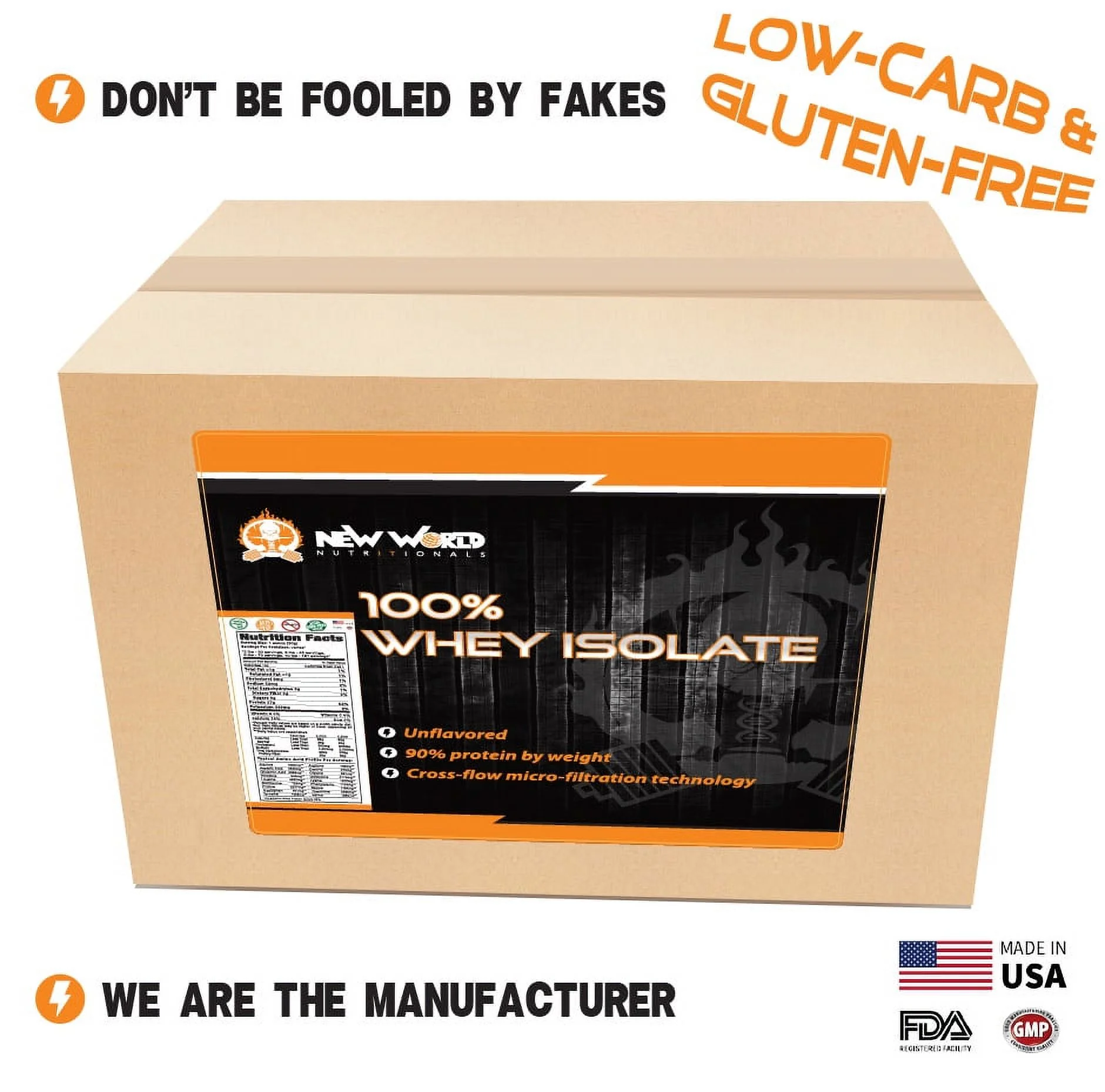 Bulk Whey Protein Isolate - High Quality Protein by New World Nutritionals, Chocolate Flavor Protein Powder, 15 Ibs, Direct From Manufacturer