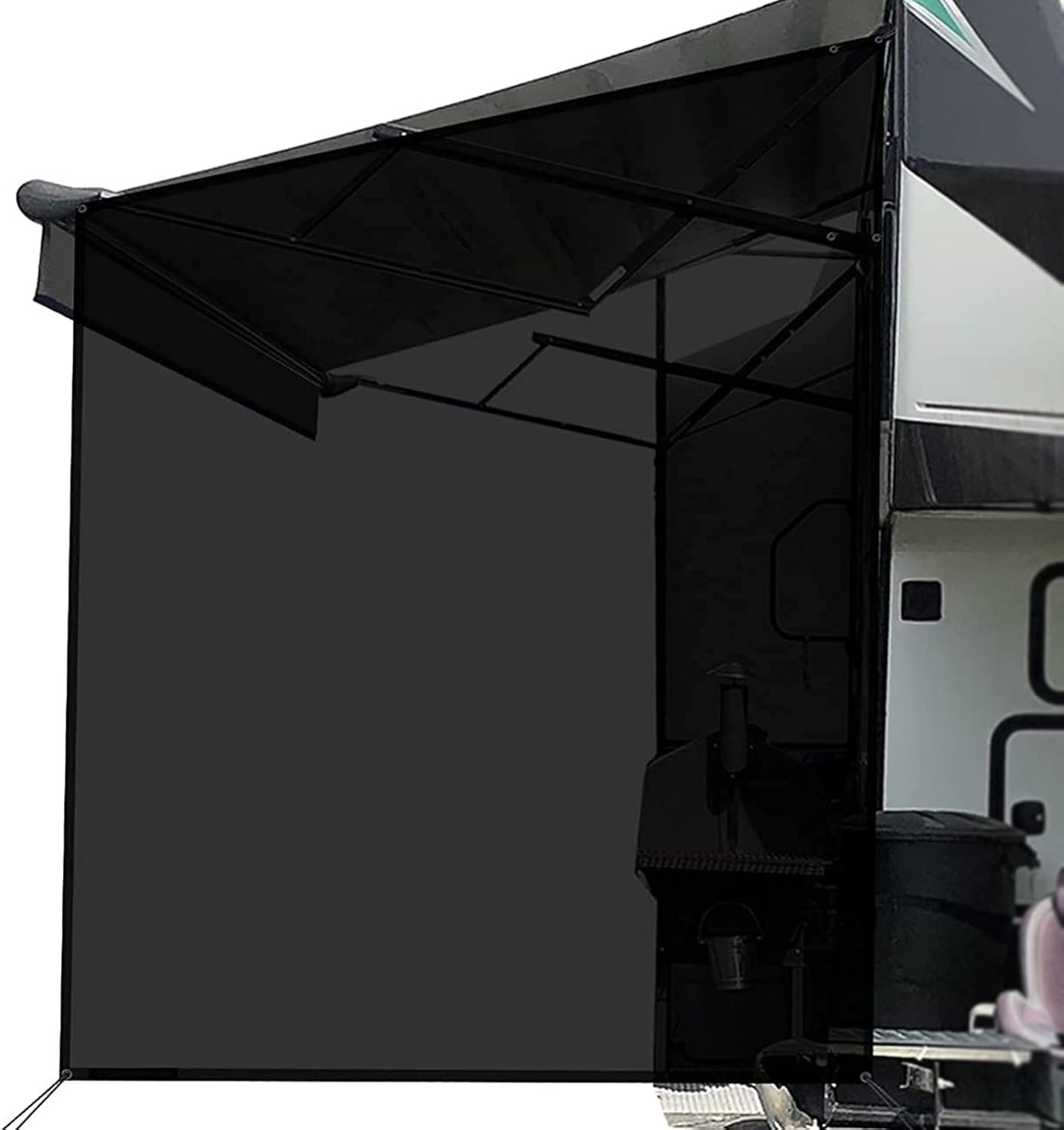 ZIUQAB RV Awning Sun Shade Screen Mesh for Side Shade 9'x7', UV Sunblocker Complete Kits for Camping, Trailer Canopy Shelter Blocker