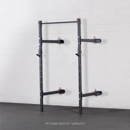 Titan Fitness T-3 Series 82-inch Wall Mounted Folding Power Rack, Space Savings Rack, Folds up to 5" from The Wall