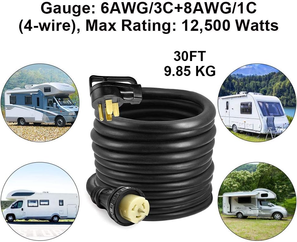 HZXVOGEN Power Extension Cord Welder Extension Adapter 50A 25FT 6-50R Female 6-50P Male Prong Heavy Duty Electric Extension Wire Generator Arc Stick MMA MIG TIG Welding Machine Cable-25FT