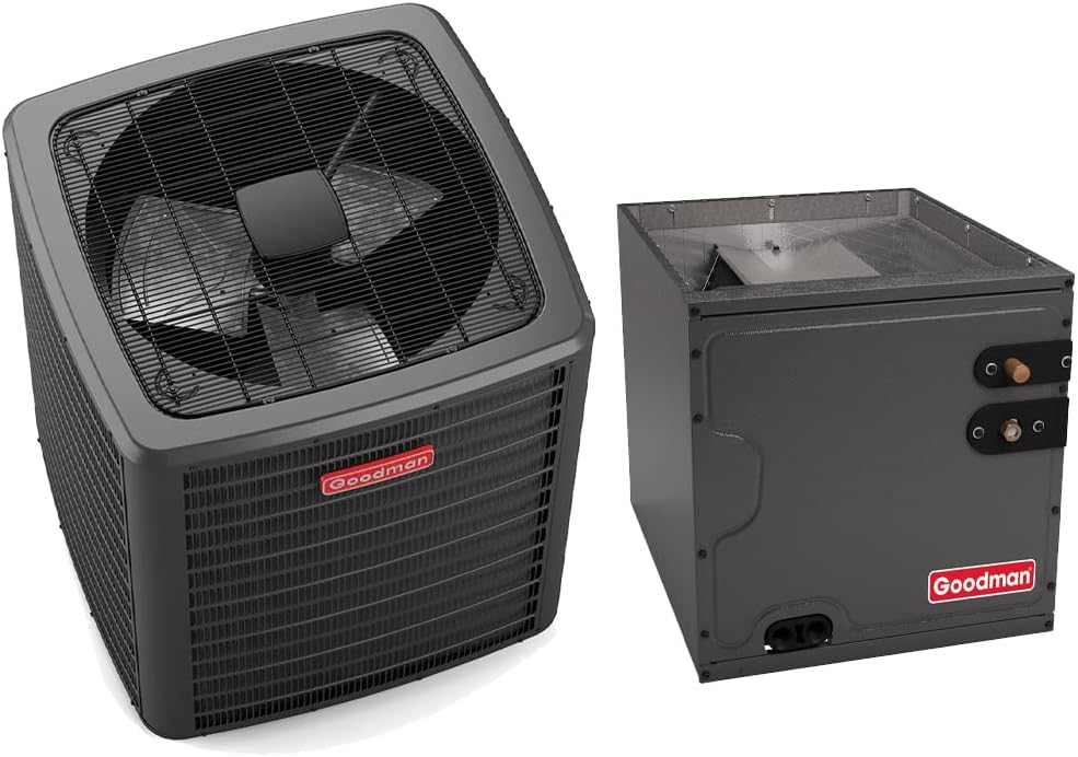 Goodman 2 Ton 14.3 SEER2 Air Conditioning Condenser and Coil (14") - Free Thermostat Included - GSXN402410-CAPFA2422A6-TX2N4A
