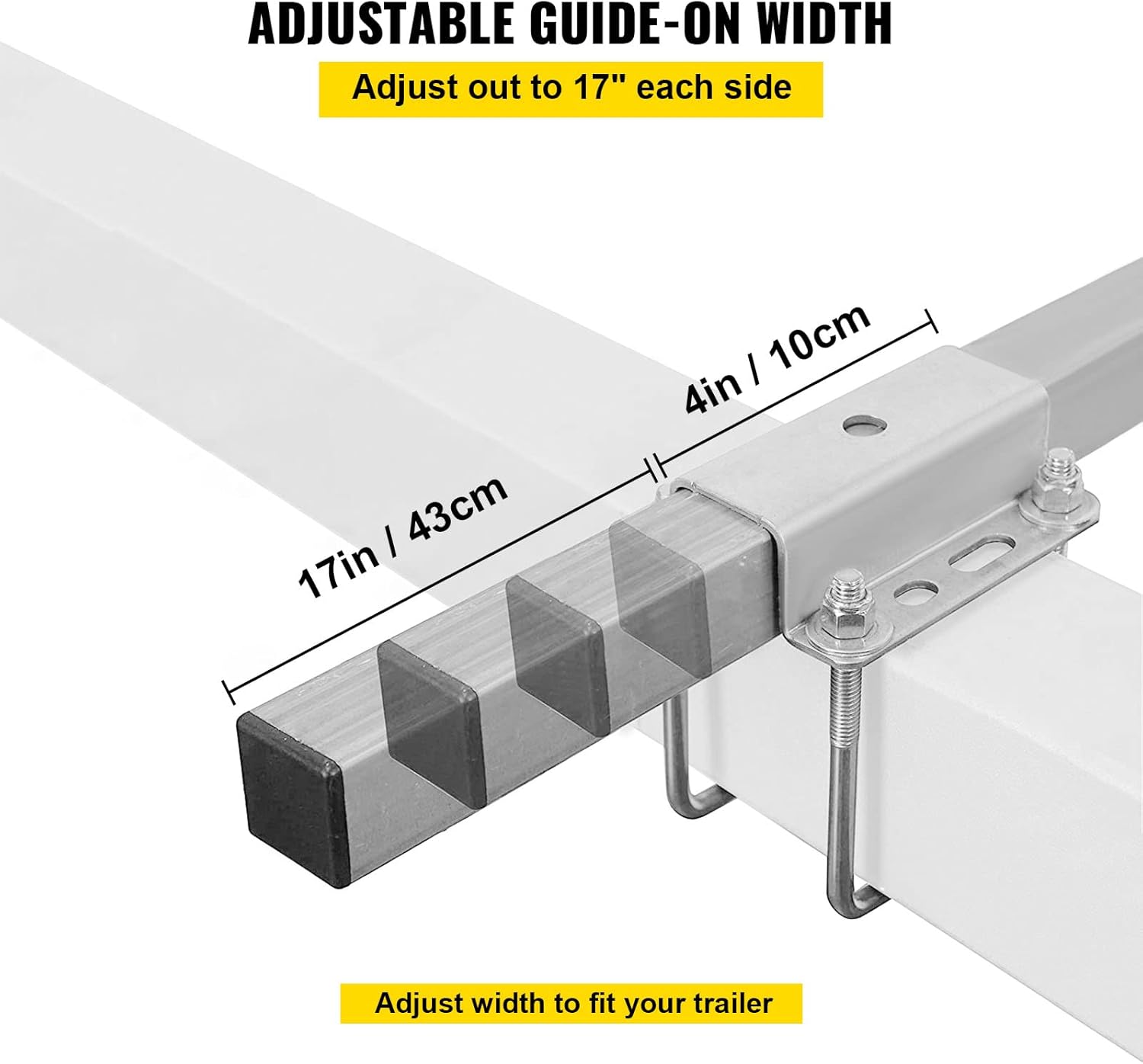 VEVOR Boat Trailer Guide-on, 40", 2PCS Galvanized Steel Trailer Post Guide on, with PVC Tube Covers, Mounting Hardware Included, for Ski Boat, Fishing Boat or Sailboat Trailer