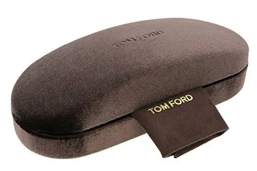Tom Ford FT5584-B Shiny Medium Havana u0026 Black, Rose Gold T Logo / Blue Block Lenses