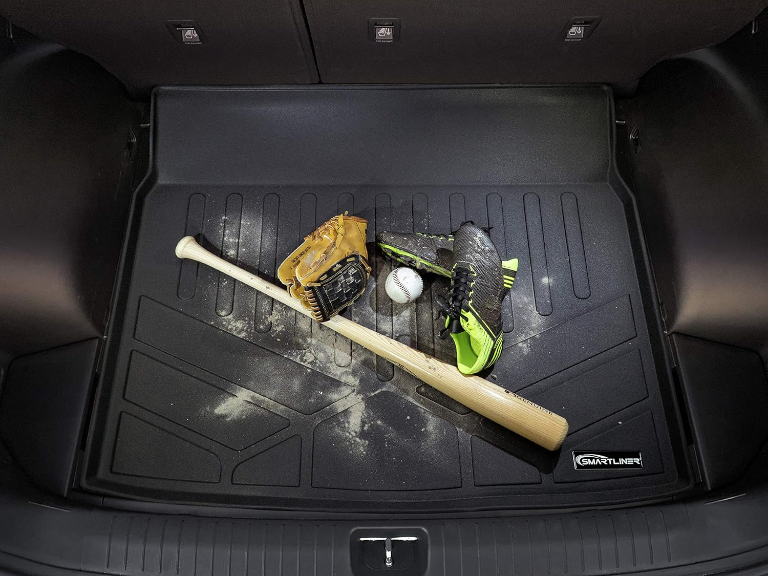 MAXLINER All Weather Cargo Liner Floor Mat Behind 3rd Row Grey for 2011-2018 Toyota Sienna with Power Folding 3rd Row Seats