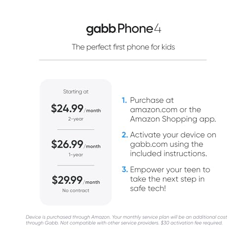 Gabb Phone 4: The Perfect First Phone for Kids - Safe Apps, No Social Media/Internet Browser, GPS Tracking, Parental Controls, Talk & Text, 30 Activation Fee