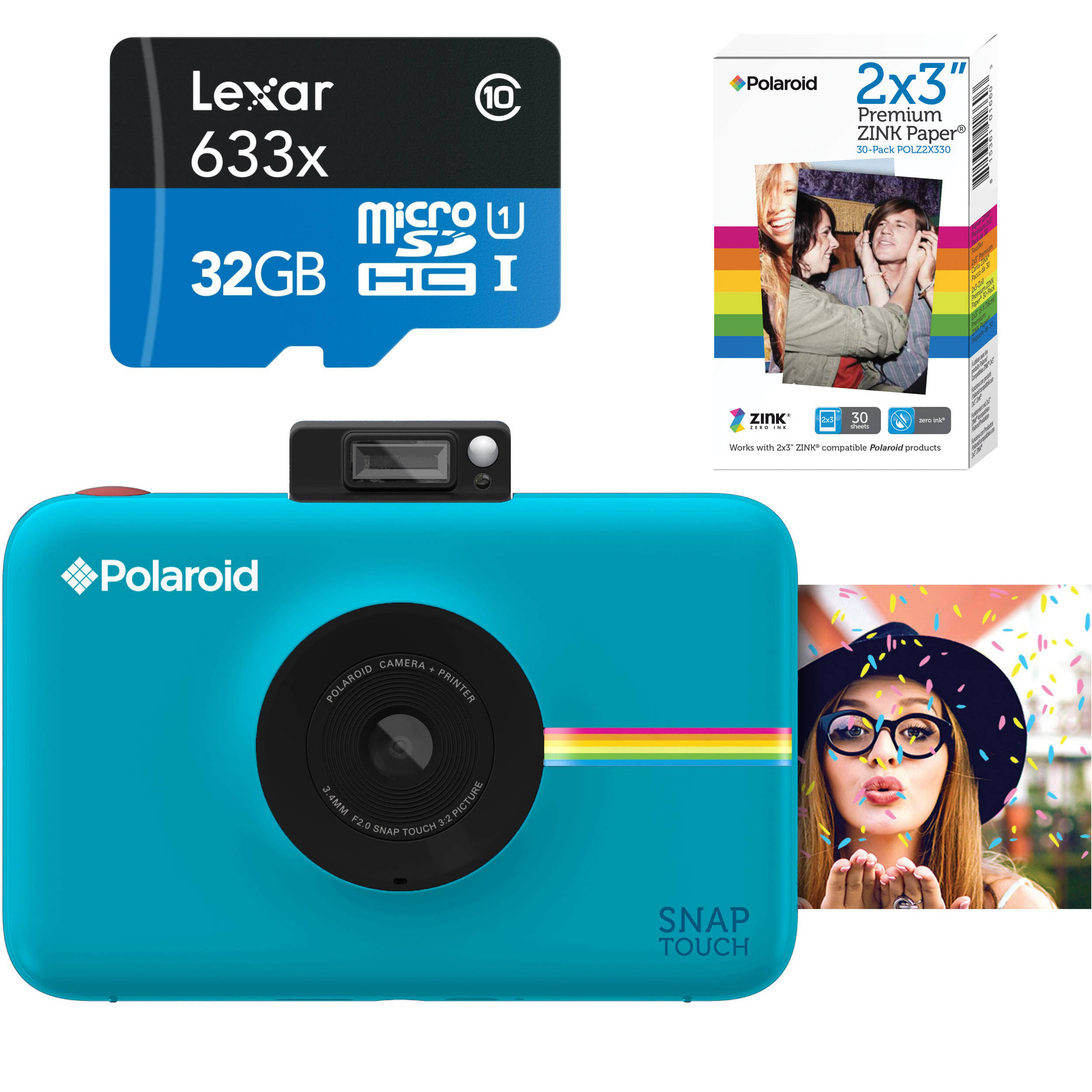 Polaroid Snap Touch Instant Print Digital Camera with LCD Display Blue