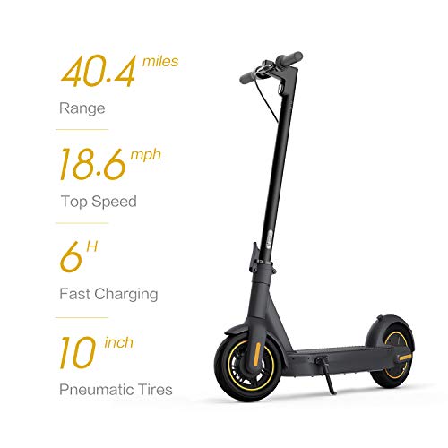 Segway Ninebot MAX Foldable Electric Scooter, Power by 350W/450W Motor, Long Miles Range, 18.6/22 mph, Dual Suspension (MAX G2 Only), Commuter Scooter for Adults, UL-2271 2272 Certified