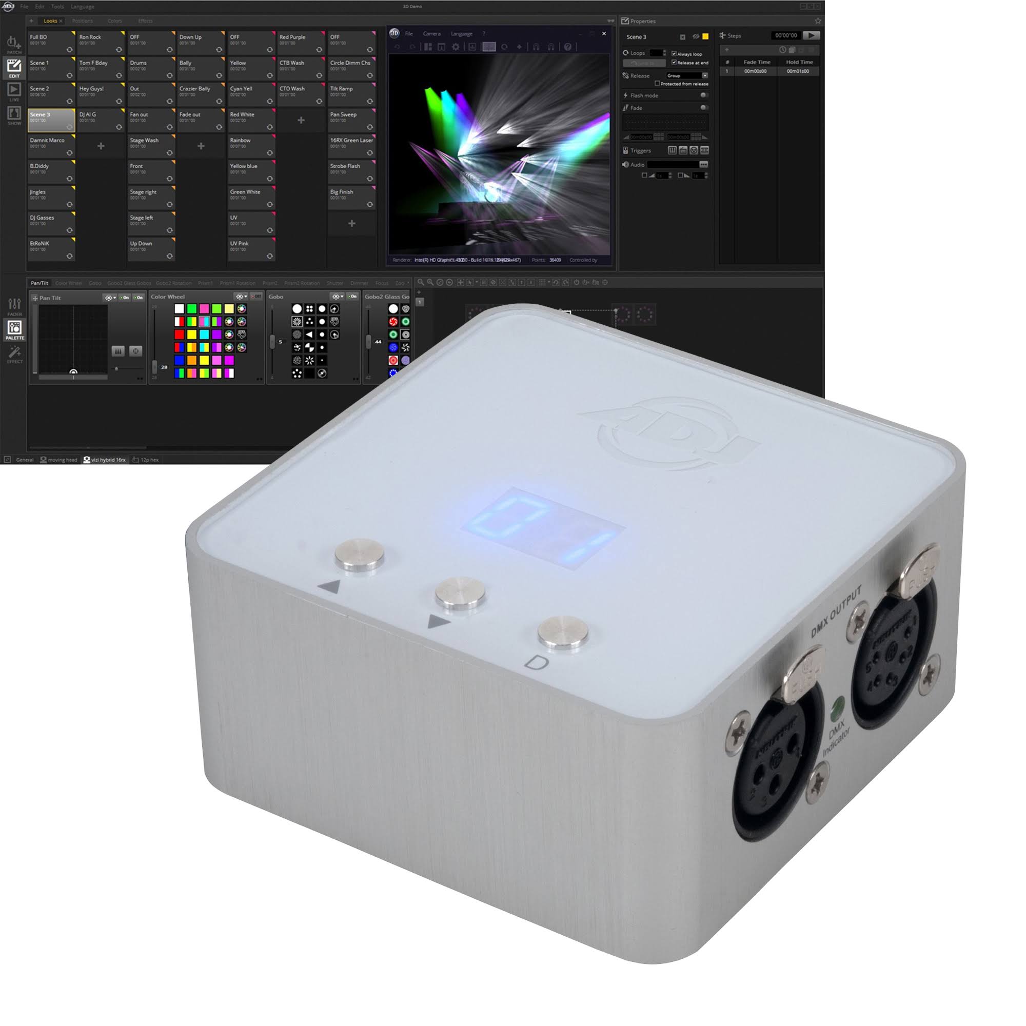 American DJ myDMX 3.0 DMX USB Lighting Control Interface Dongle with Software